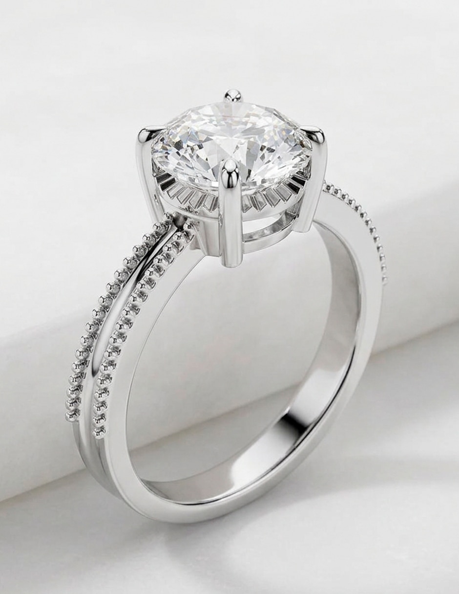 Anillo de compromiso de oro 14 k zirconia cúbica 8
