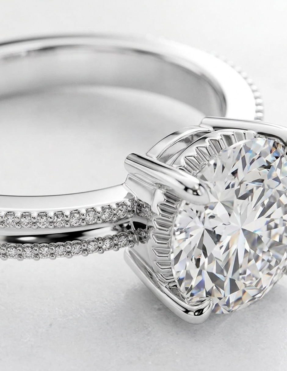 Anillo de compromiso de oro 14 k zirconia cúbica 9