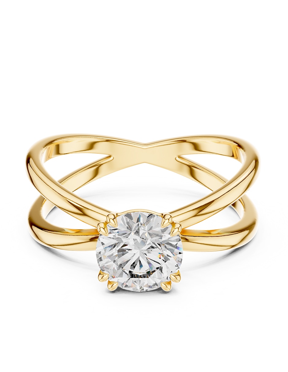 Anillo de compromiso de oro 18 K zirconia cœbica