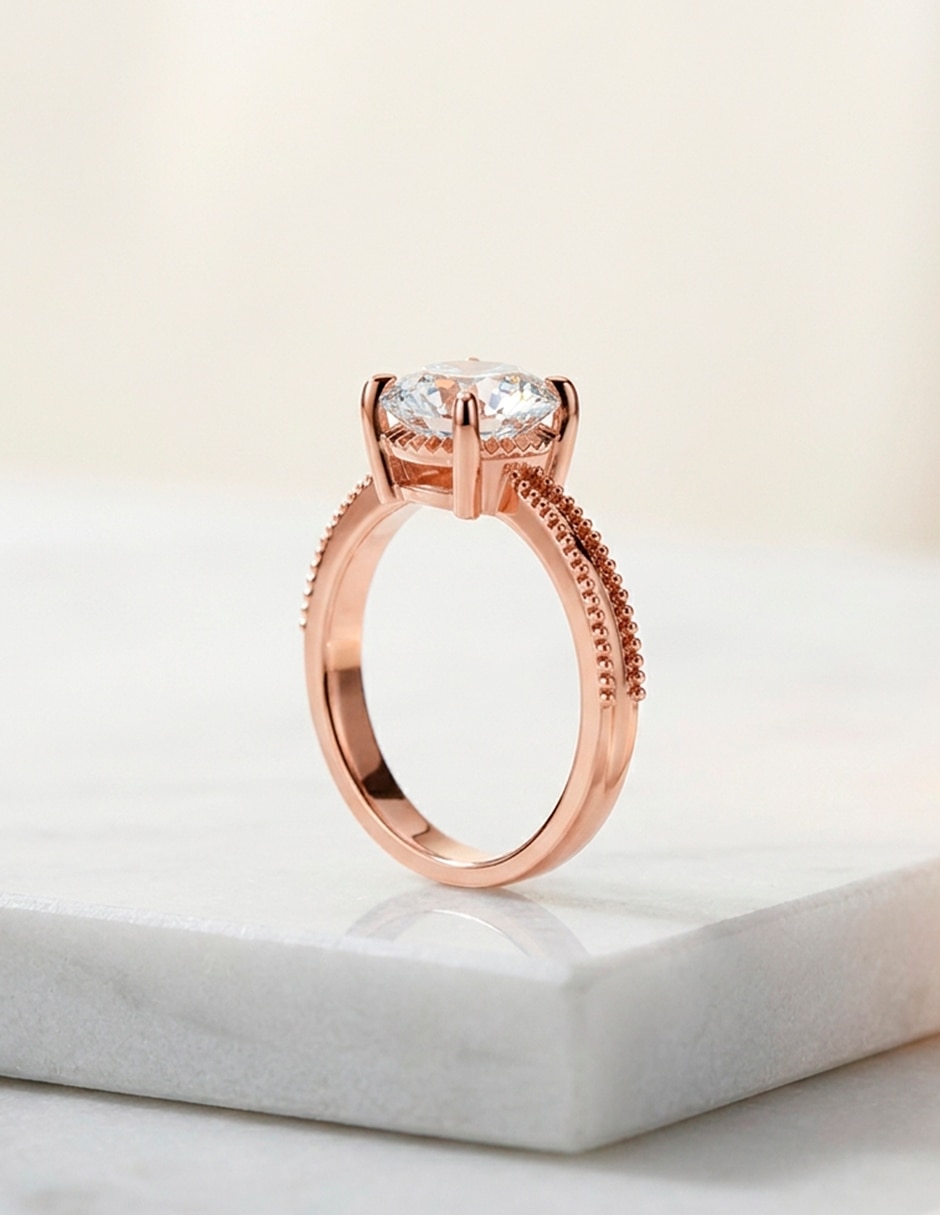 Anillo de compromiso de oro 9 k zirconia cúbica 6