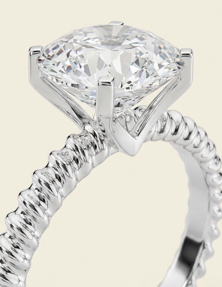 Anillo de compromiso de oro 9 k zirconia cúbica 7