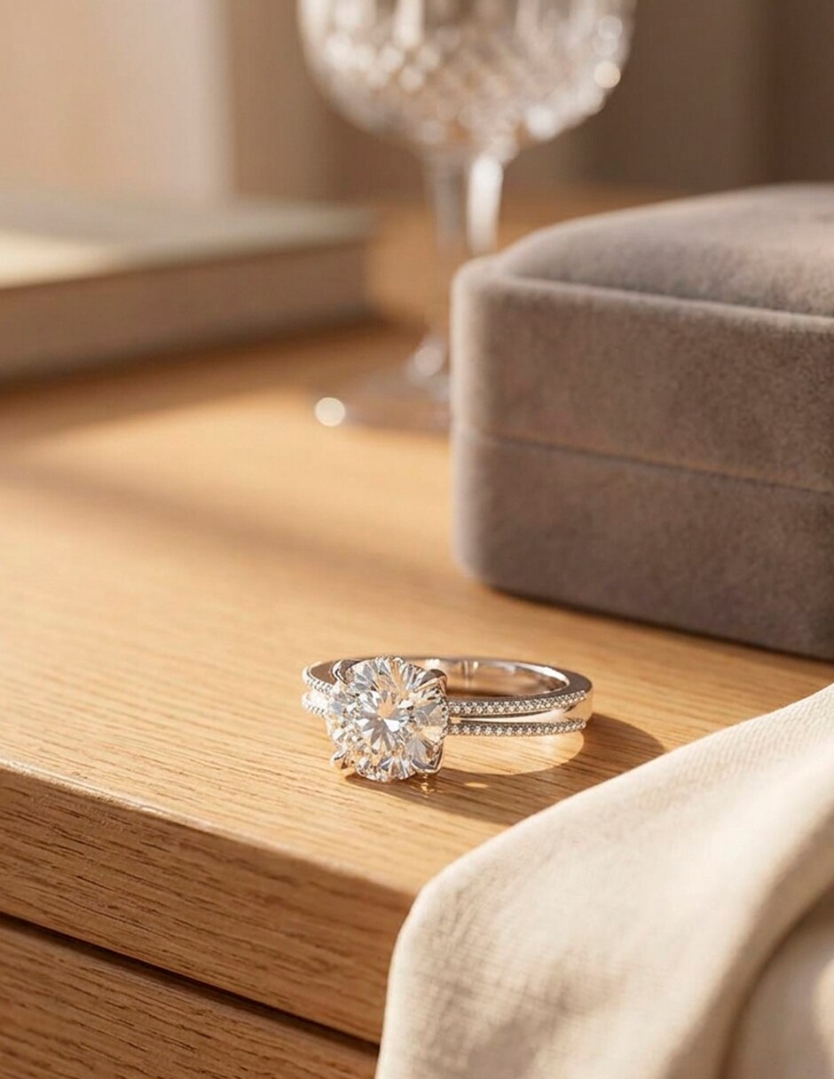 Anillo de compromiso de oro 9 k 10