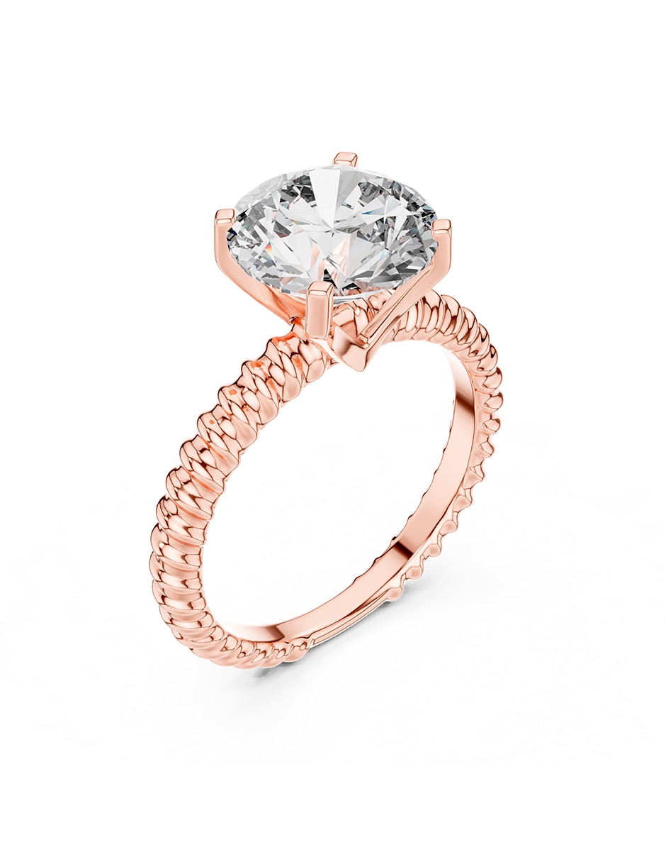 Anillo de compromiso de oro 14 k zirconia cúbica 2