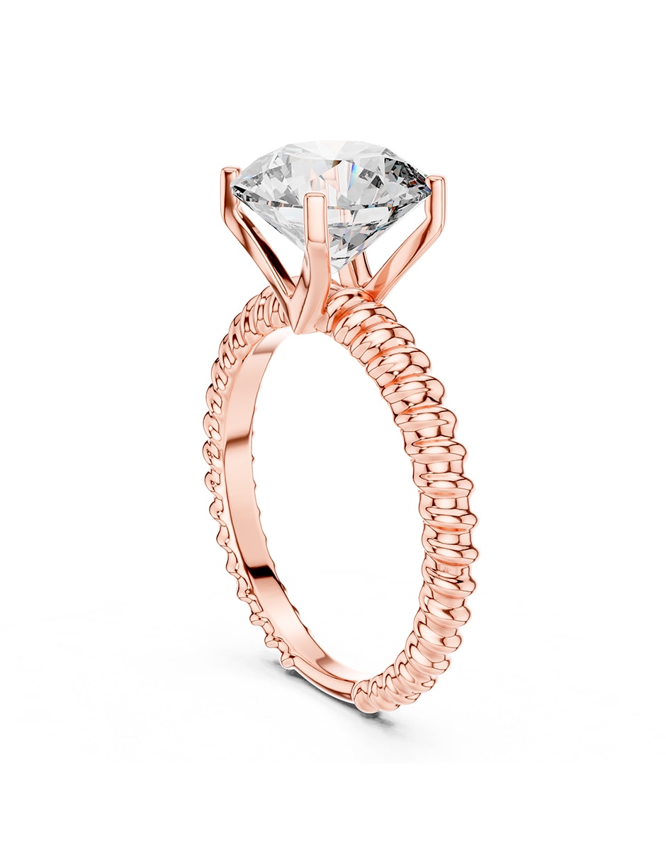 Anillo de compromiso de oro 14 k zirconia cúbica 3