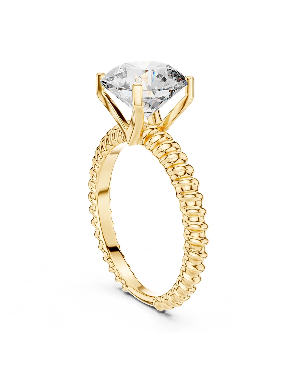 Anillo de compromiso de oro 9 K Amore Mio zirconia cœbica