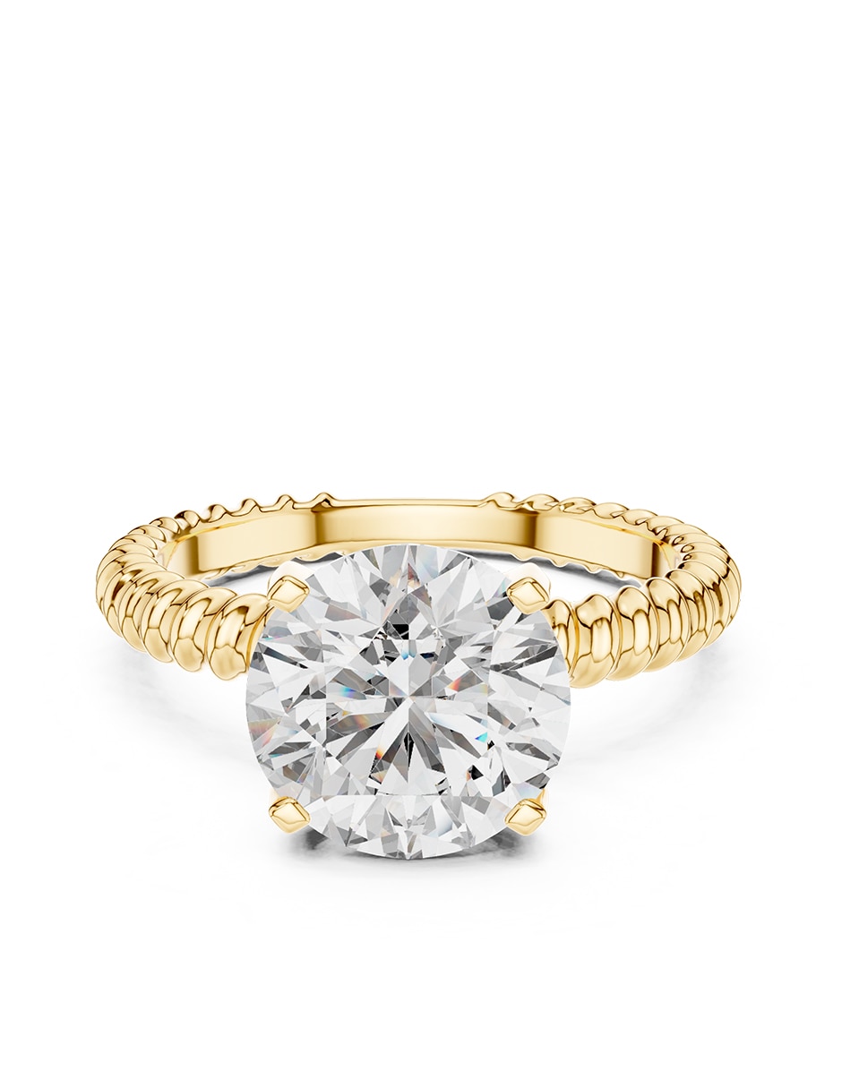 Anillo de compromiso de oro 9 K zirconia cœbica