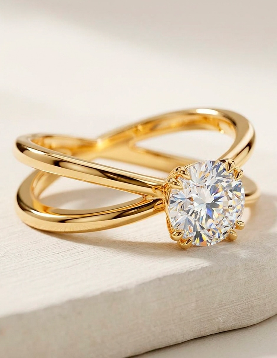 Anillo de compromiso de oro 9 k 7
