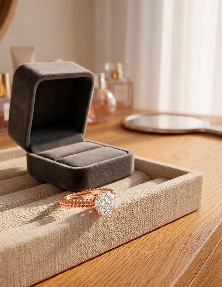 Anillo de compromiso de oro 18 k zirconia cúbica 11