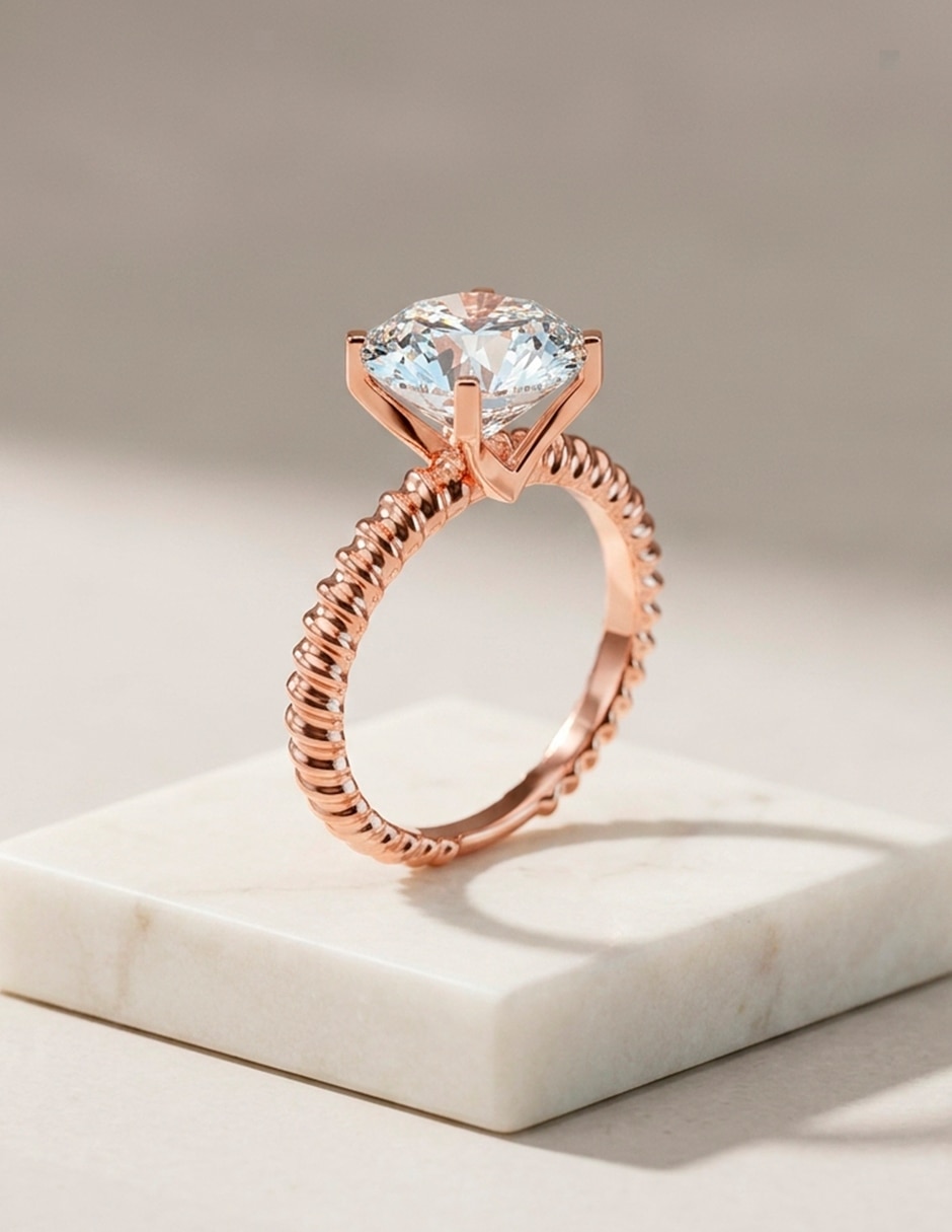 Anillo de compromiso de oro 18 k zirconia cúbica 10