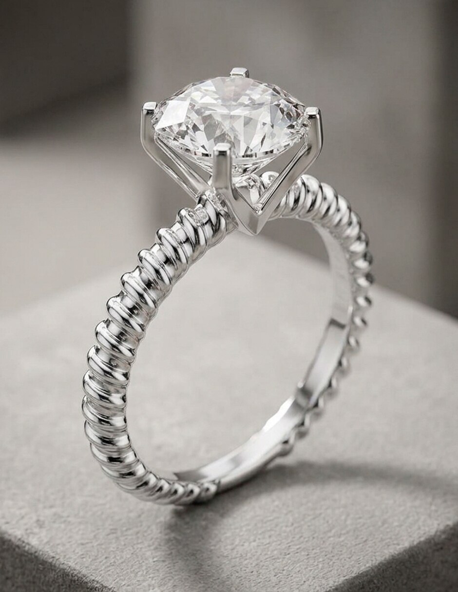 Anillo de compromiso de oro 14 k 9