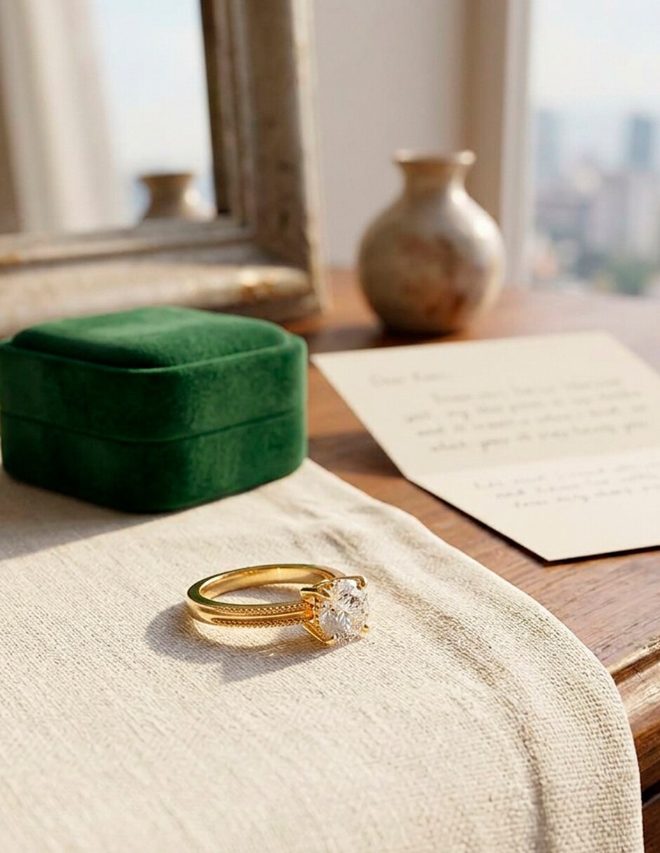 Anillo de compromiso de oro 9 k 6
