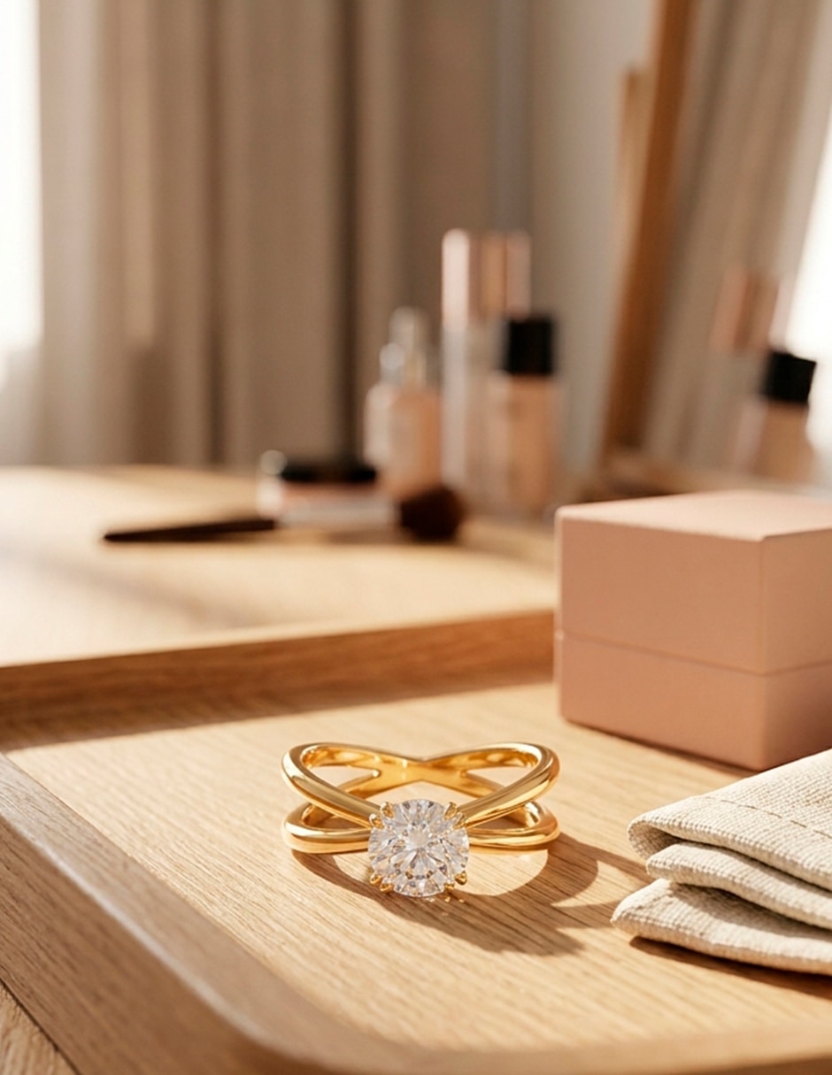 Anillo de compromiso de oro 9 k 6