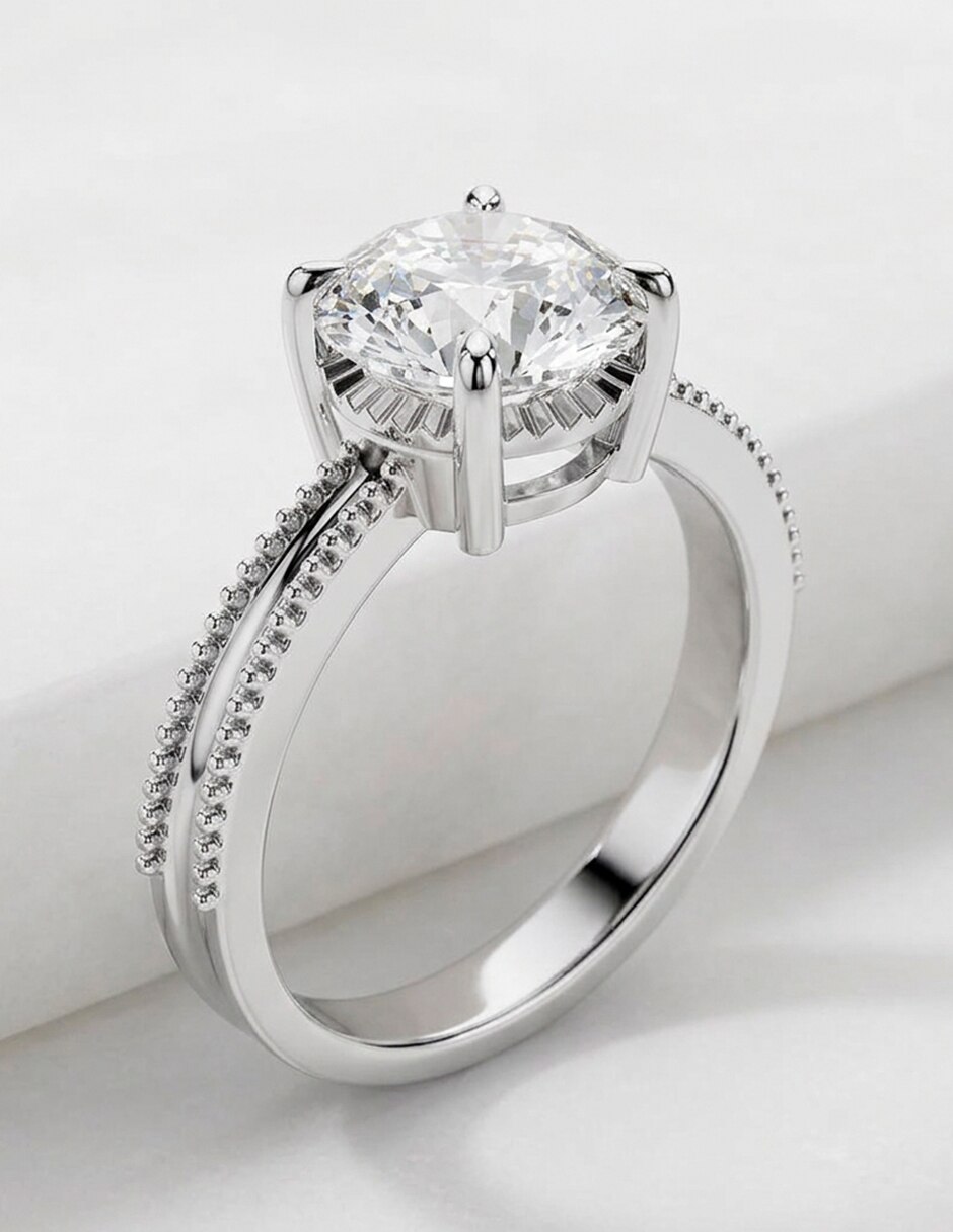 Anillo de compromiso de oro 14 k 8