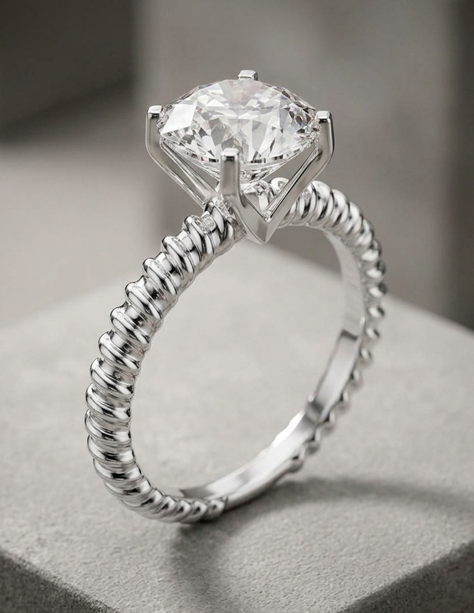 Anillo de compromiso de oro 14 k 7