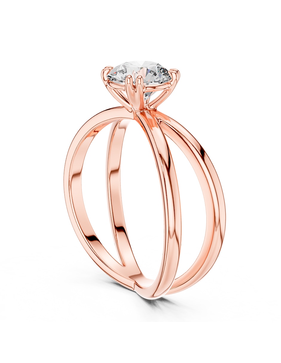 Anillo de compromiso de oro 14 k 3
