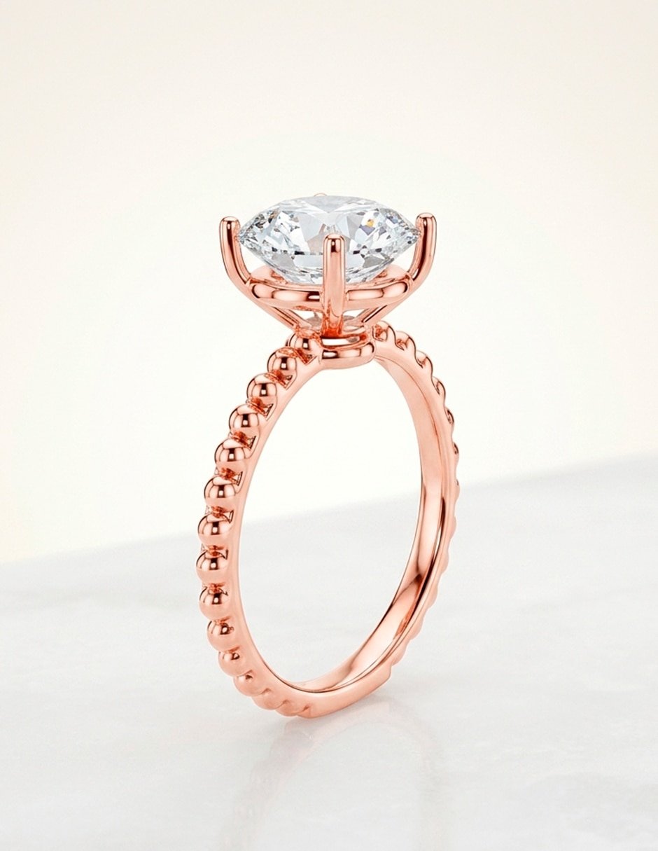 Anillo de compromiso de oro 9 k zirconia cúbica 6