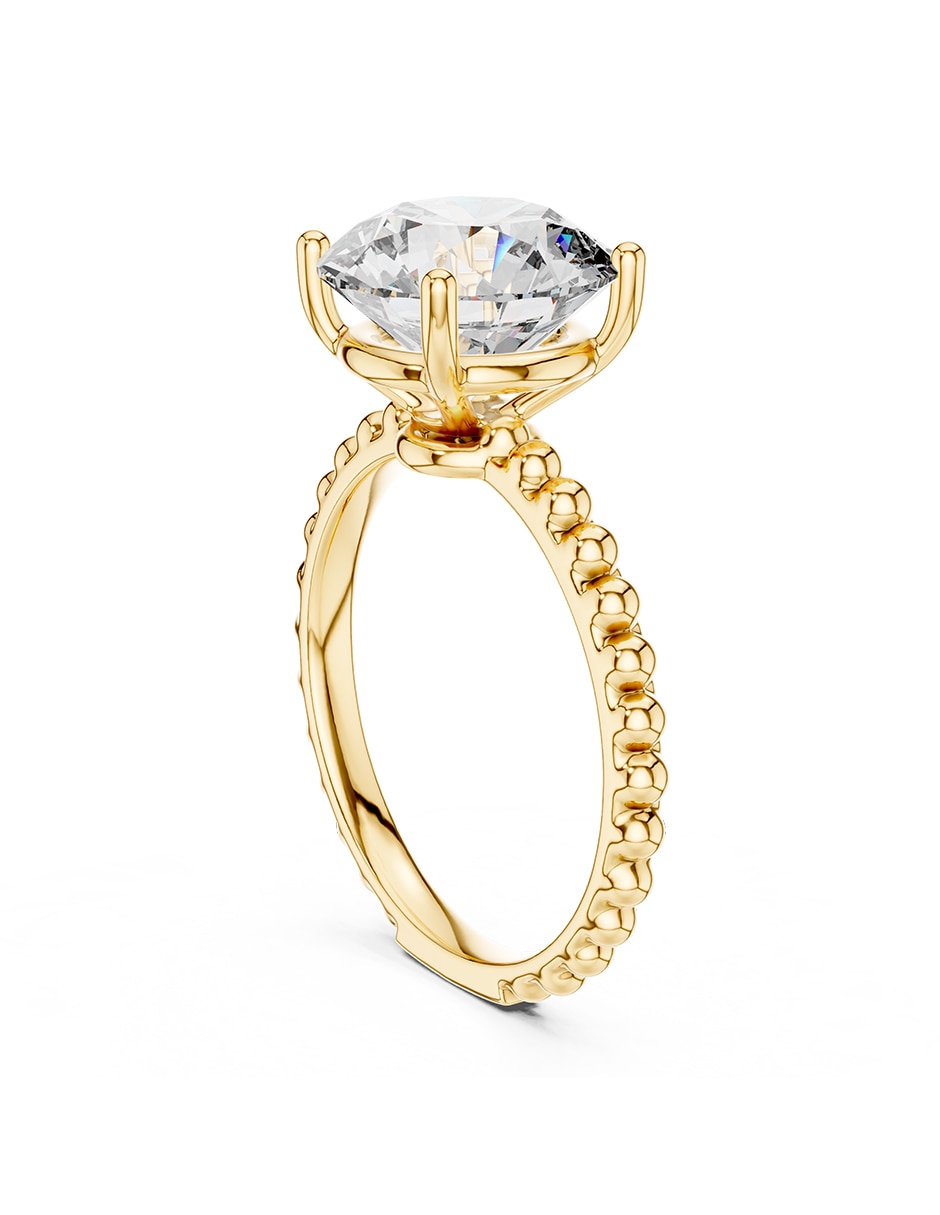 Anillo de compromiso de oro 14 K Amore Mio zirconia cœbica