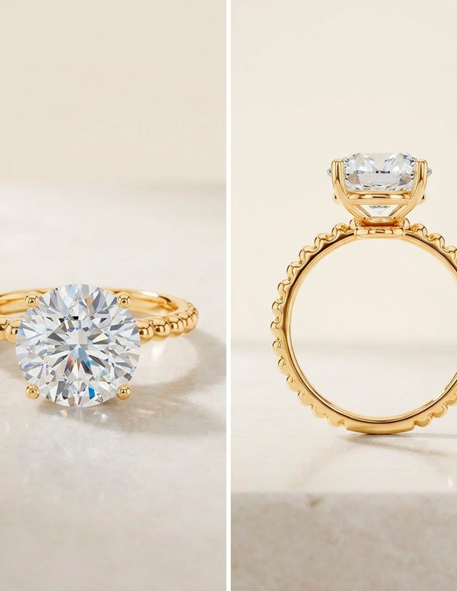 Anillo de compromiso de oro 18 k zirconia cúbica 8