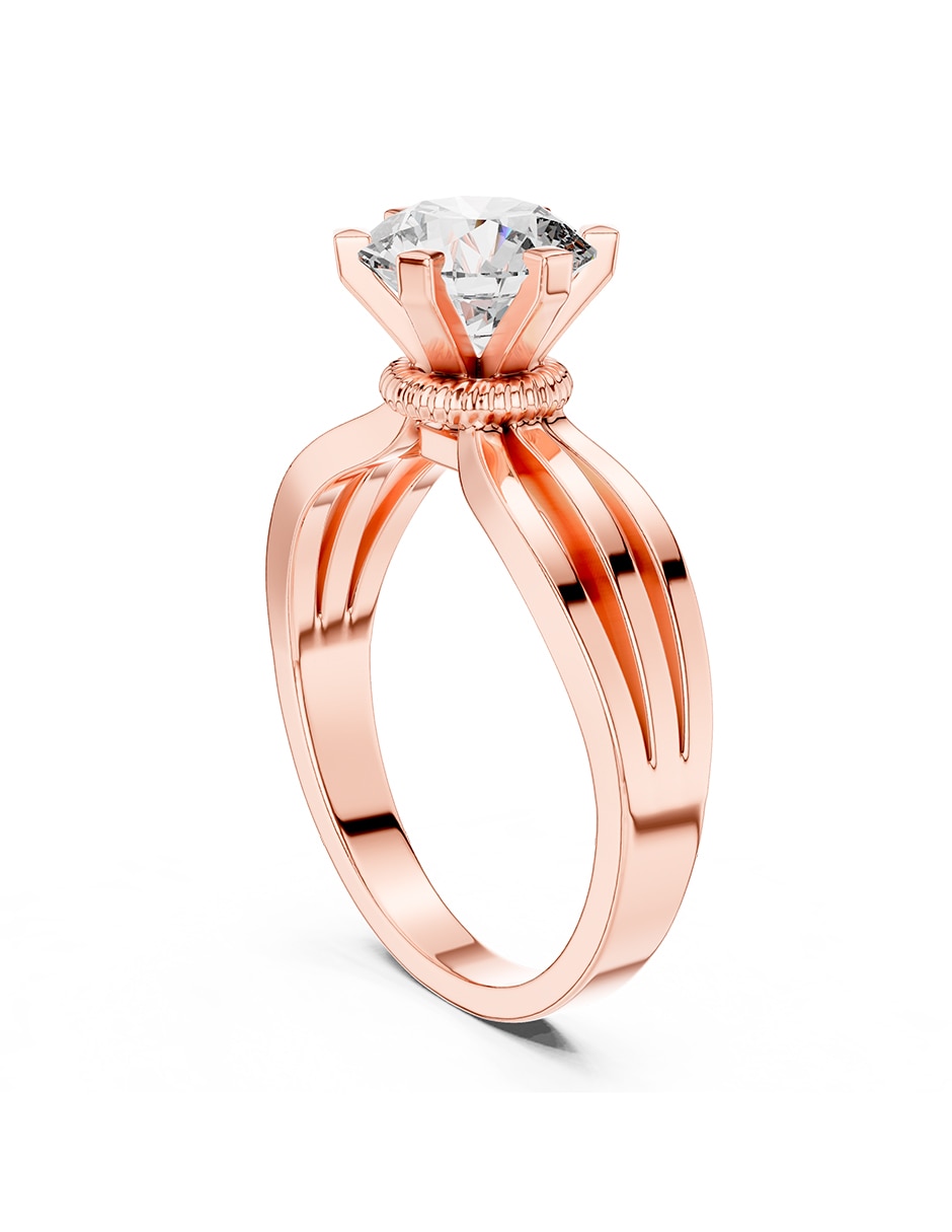 Anillo de compromiso de oro 14 k zirconia cúbica 3