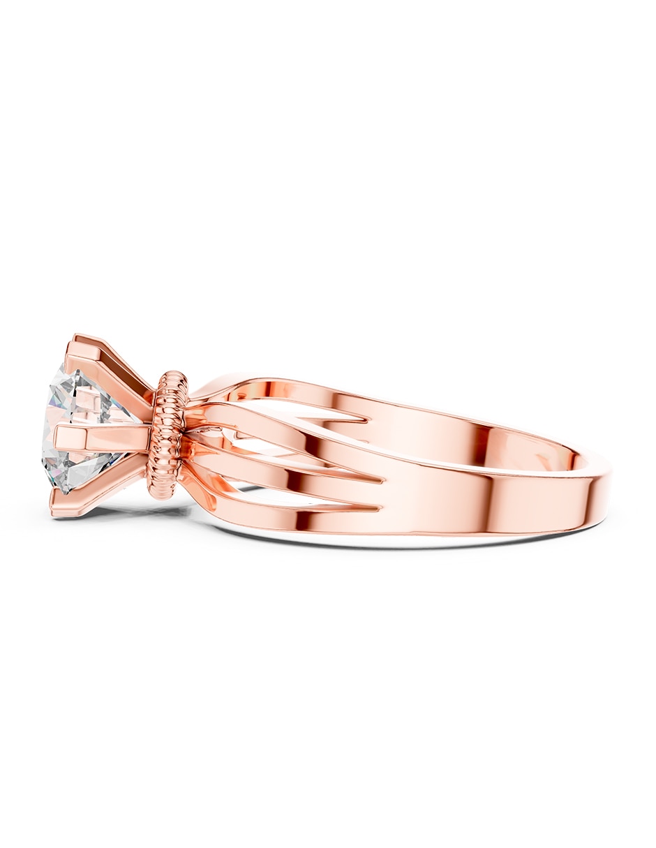 Anillo de compromiso de oro 14 k zirconia cúbica 5