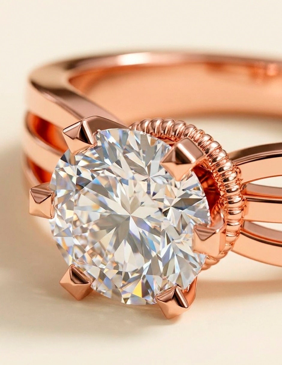 Anillo de compromiso de oro 14 k zirconia cúbica 7