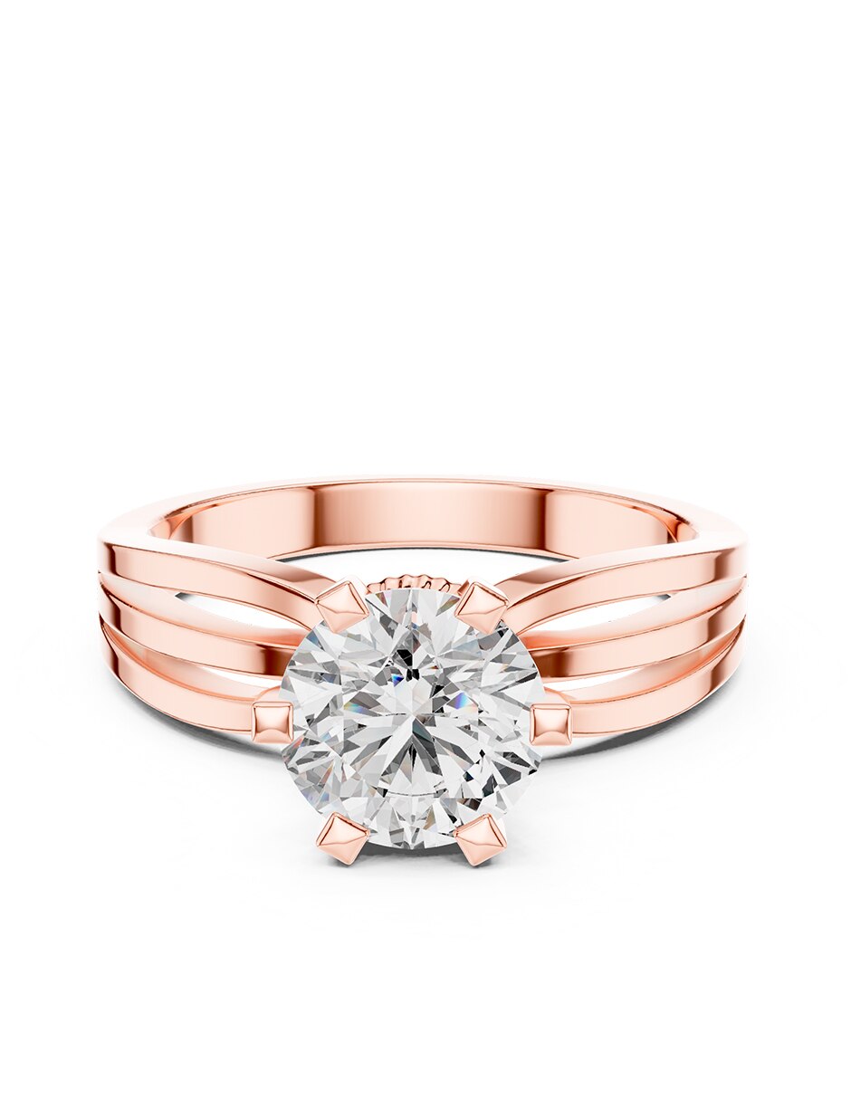 Anillo de compromiso de oro 18 k zirconia cúbica