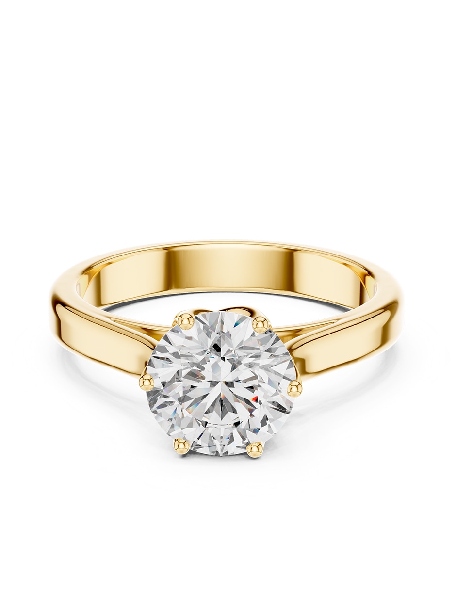 Anillo de compromiso de oro 9 K zirconia cœbica
