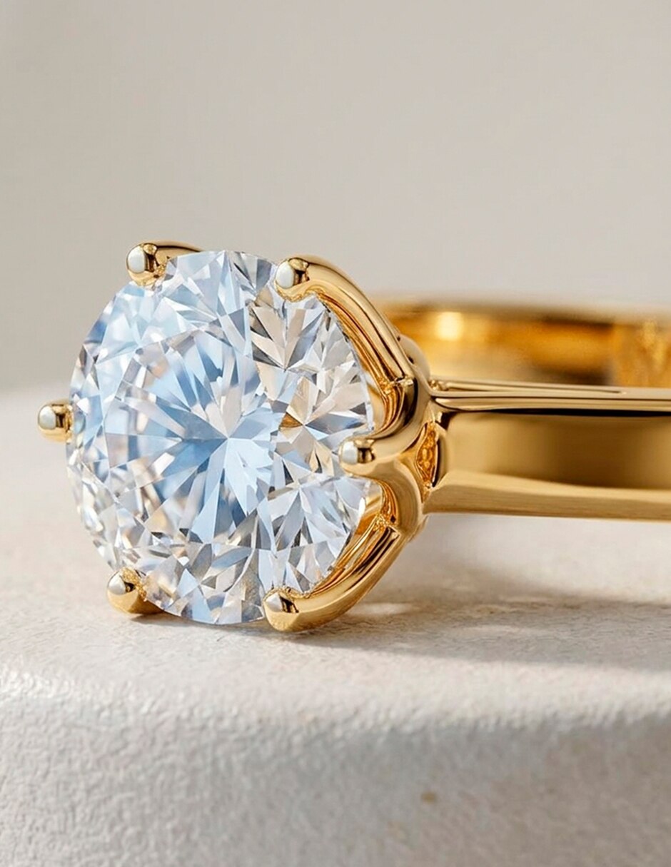 Anillo de compromiso de oro 9 k zirconia cúbica 7