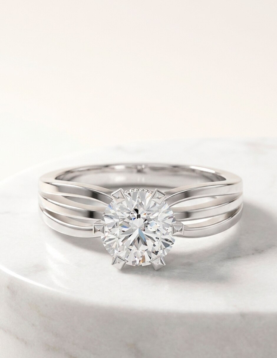 Anillo de compromiso de oro 14 k 8