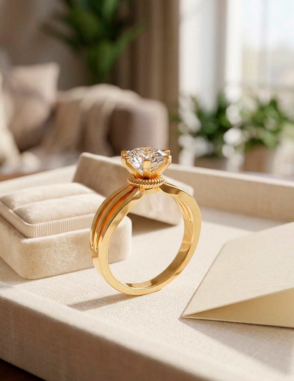 Anillo de compromiso de oro 18 k Amore Mio