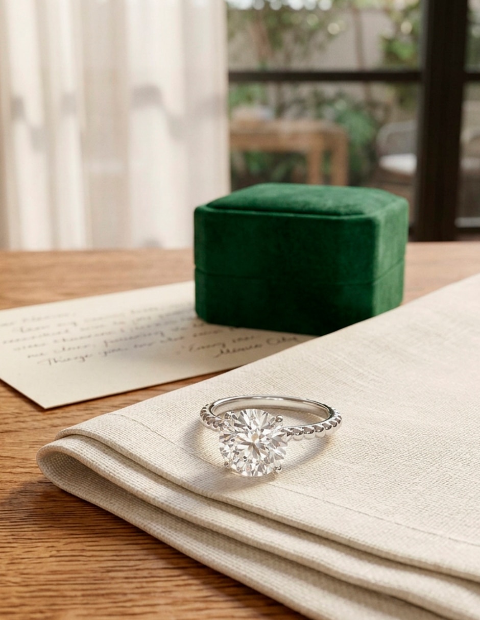 Anillo de compromiso de oro 9 k 7