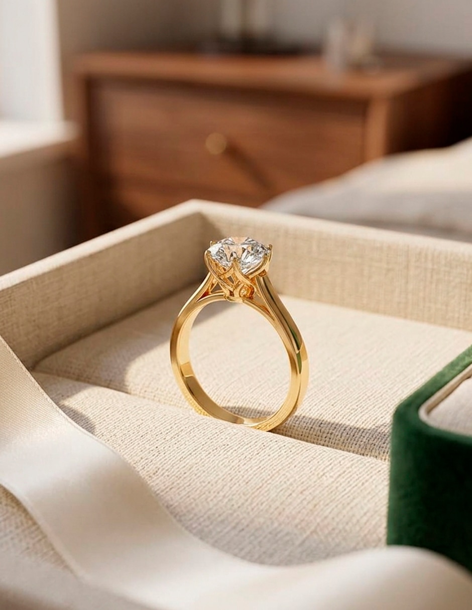 Anillo de compromiso de oro 18 k Amore Mio