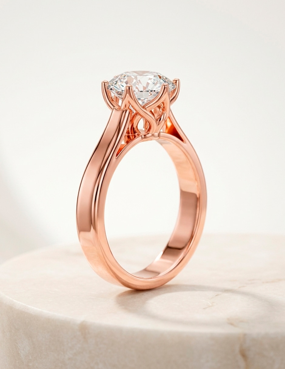 Anillo de compromiso de oro 14 k 8