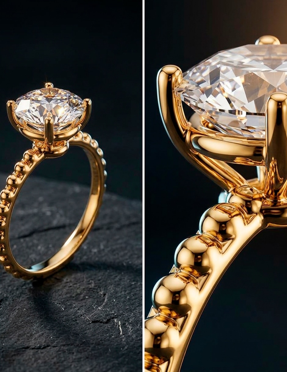Anillo de compromiso de oro 14 k Amore Mio