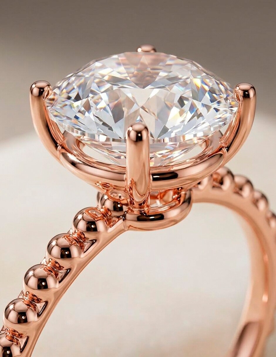 Anillo de compromiso de oro 14 k 7