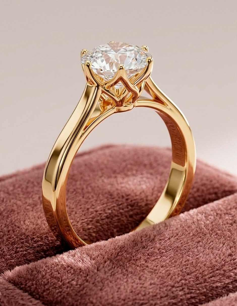 Anillo de compromiso de oro 9 k 7