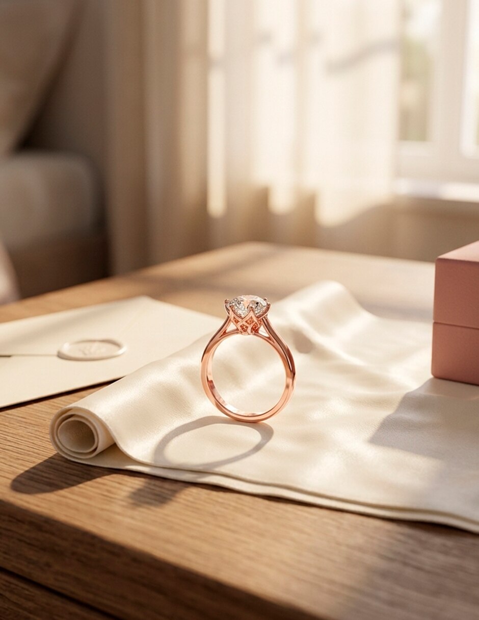 Anillo de compromiso de oro 14 k 7