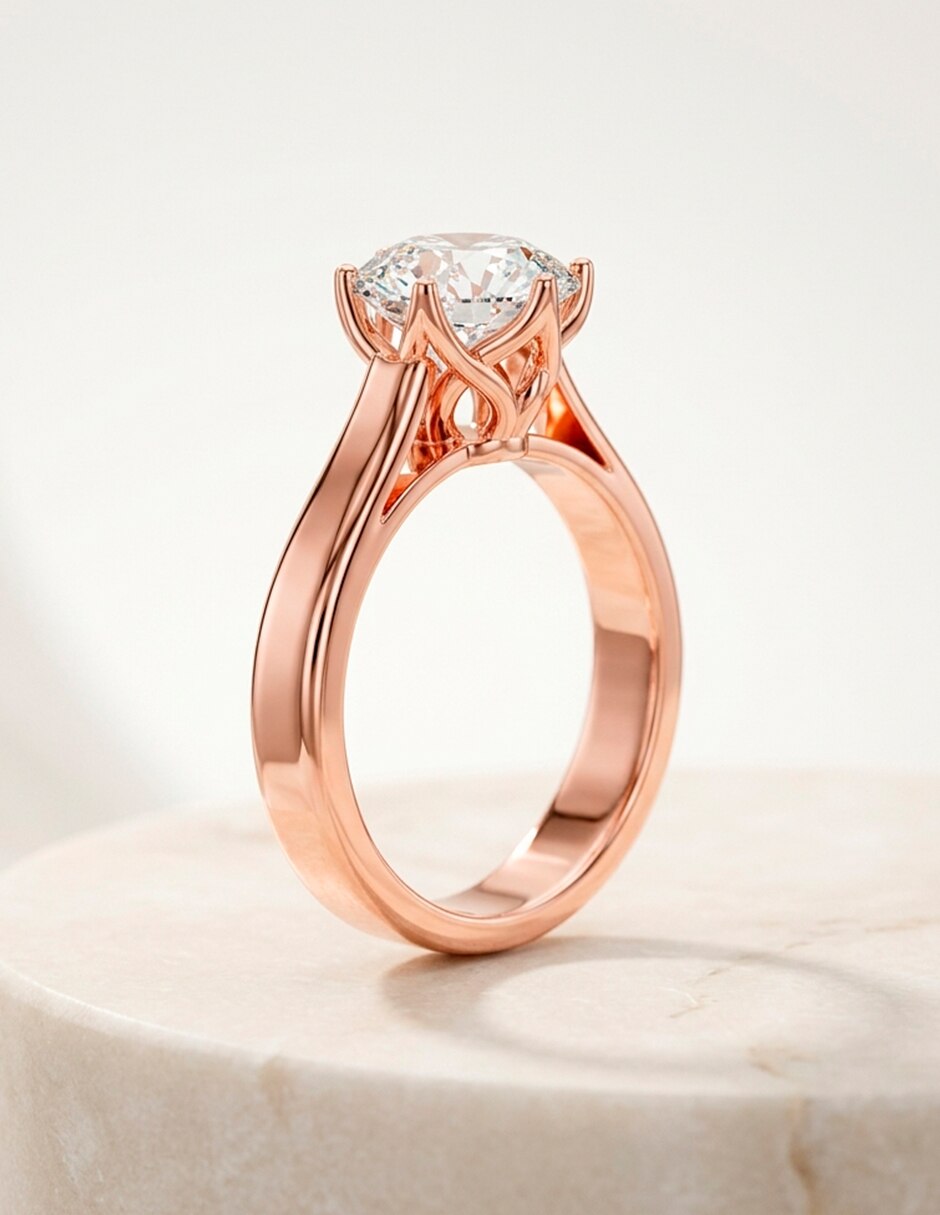Anillo de compromiso de oro 14 k 8