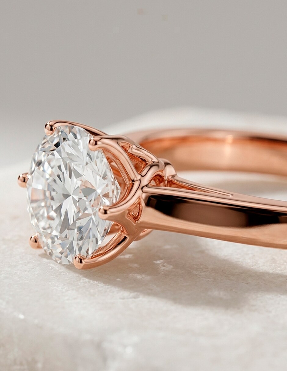 Anillo de compromiso de oro 14 k 9