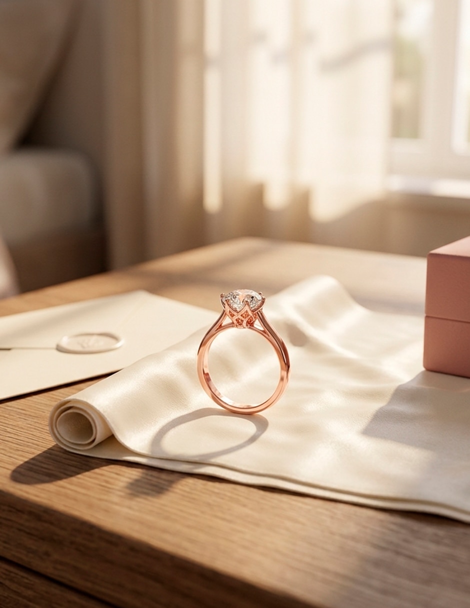 Anillo de compromiso de oro 18 k 7