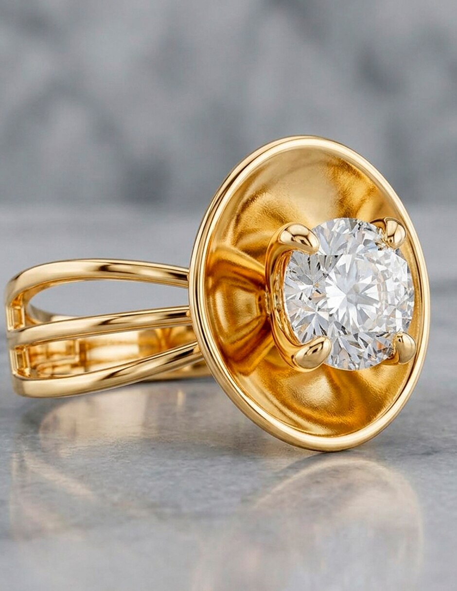 Anillo de compromiso de oro 9 k zirconia cúbica 8
