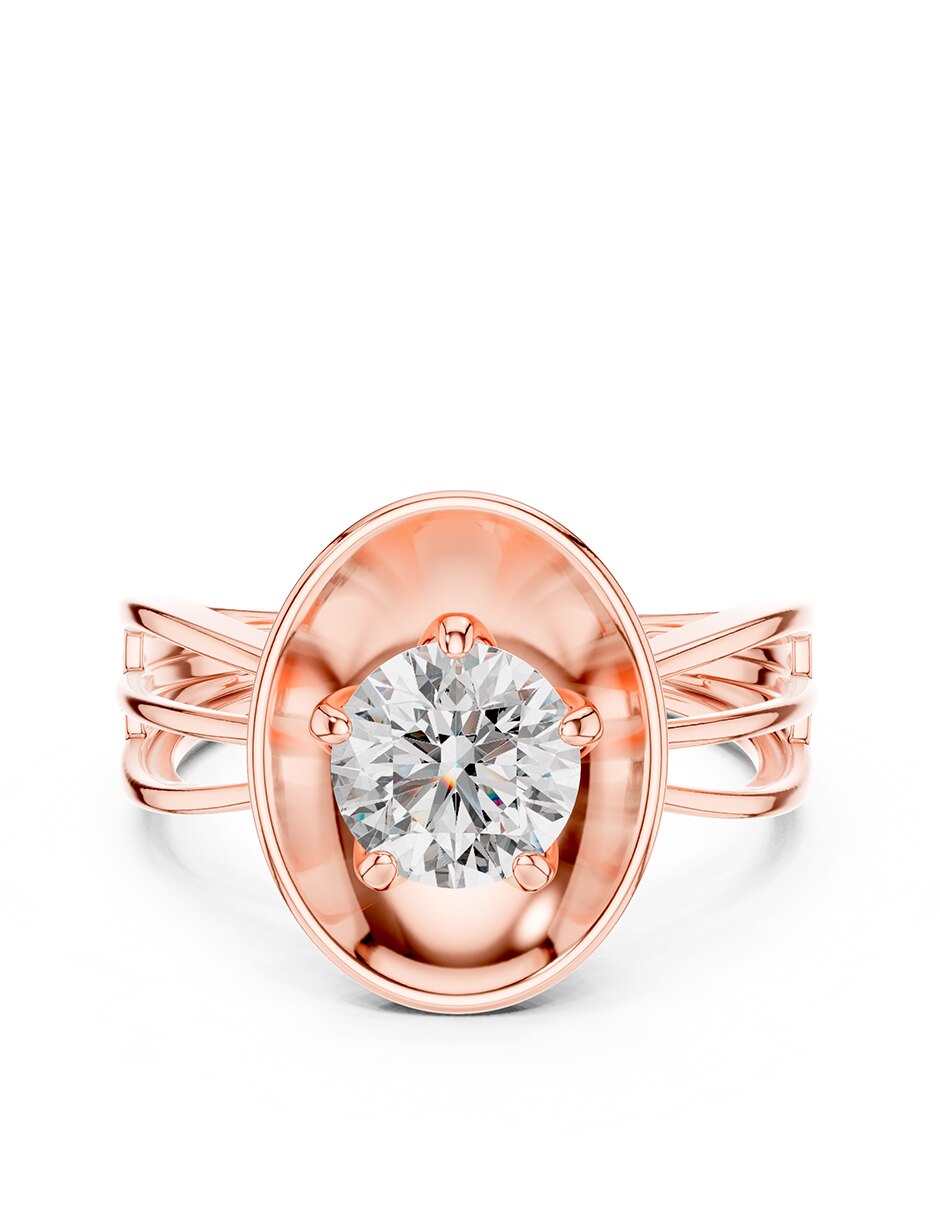 Anillo de compromiso de oro 18 k zirconia cúbica