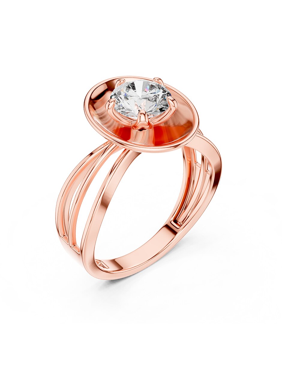 Anillo de compromiso de oro 18 k zirconia cúbica 2