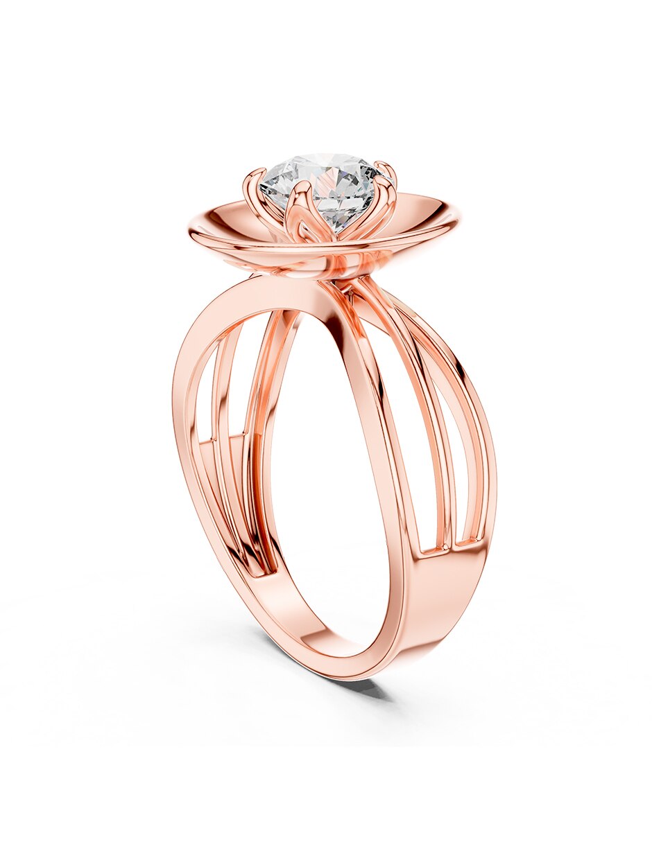 Anillo de compromiso de oro 18 k zirconia cúbica 3