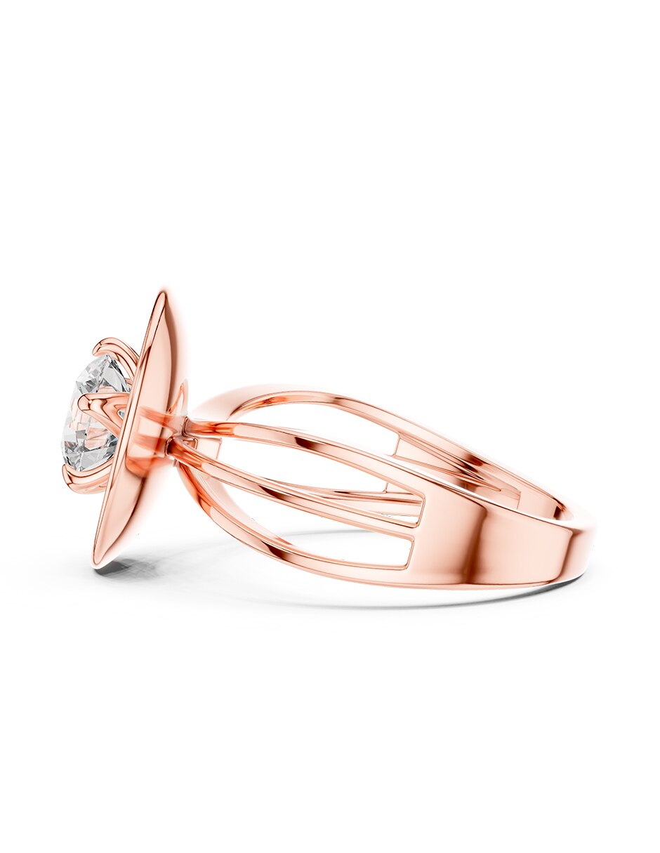 Anillo de compromiso de oro 18 k zirconia cúbica 6