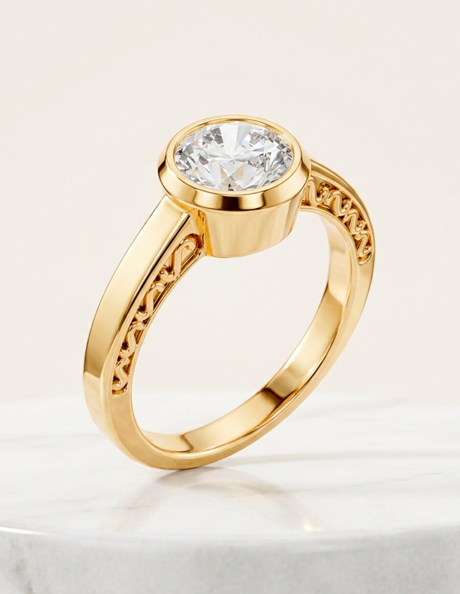 Anillo de compromiso de oro 9 k 9