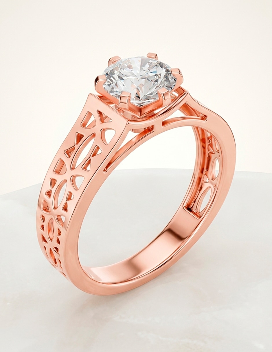 Anillo de compromiso de oro 14 k 9