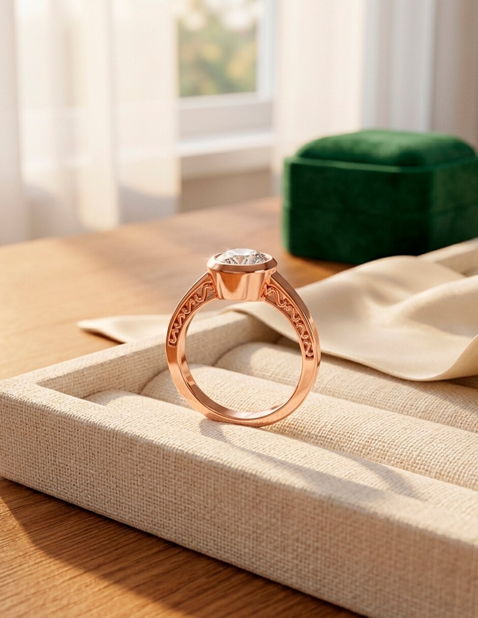 Anillo de compromiso de oro 18 k 10