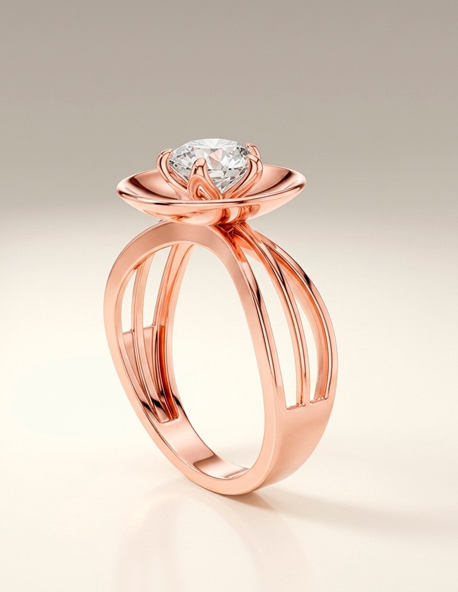 Anillo de compromiso de oro 14 k 8