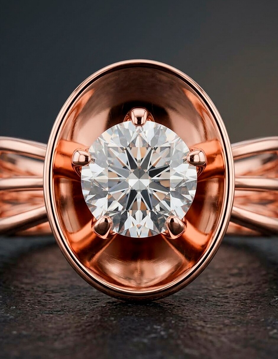 Anillo de compromiso de oro 14 k 9